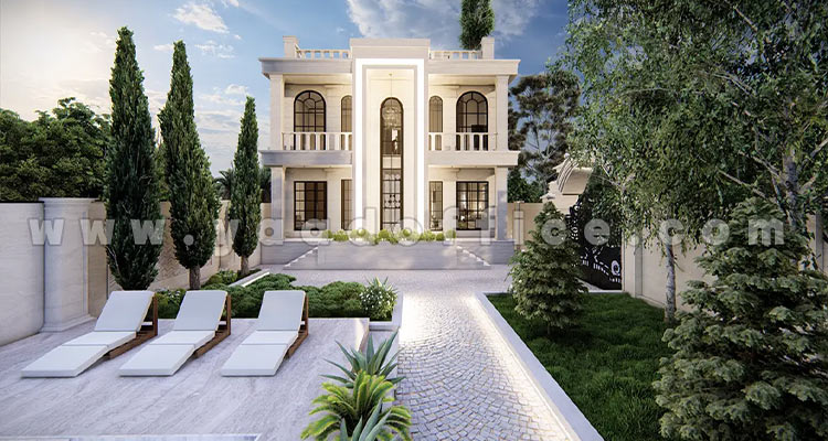 طراحی ویلا کلاسیک و لوکس شمالی